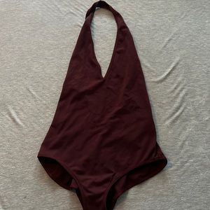 COPY - American apparel deep plunge bodysuit size medium in maroon red